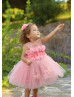 Floral Butterfly Pearl Embellished Flower Girl Dress